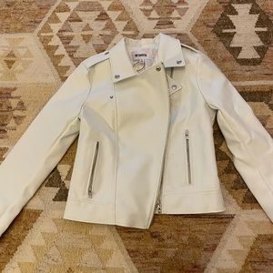 BB Dakota White Faux Leather Jacket